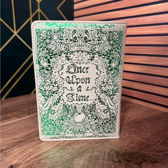 OwlCrate Grimm’s Fairy Tales Journal Cream Faux Leather, Green Foil, Refillable - Picture 3 of 6
